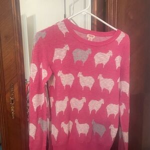 Pink and Gray Sweater with Animal Print